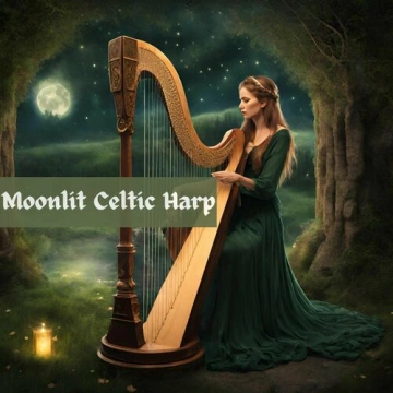 Irish Celtic Spirit of Relaxation Academy - Moonlit Celtic Harp: Medieval Harp Serenade in Ethereal Night